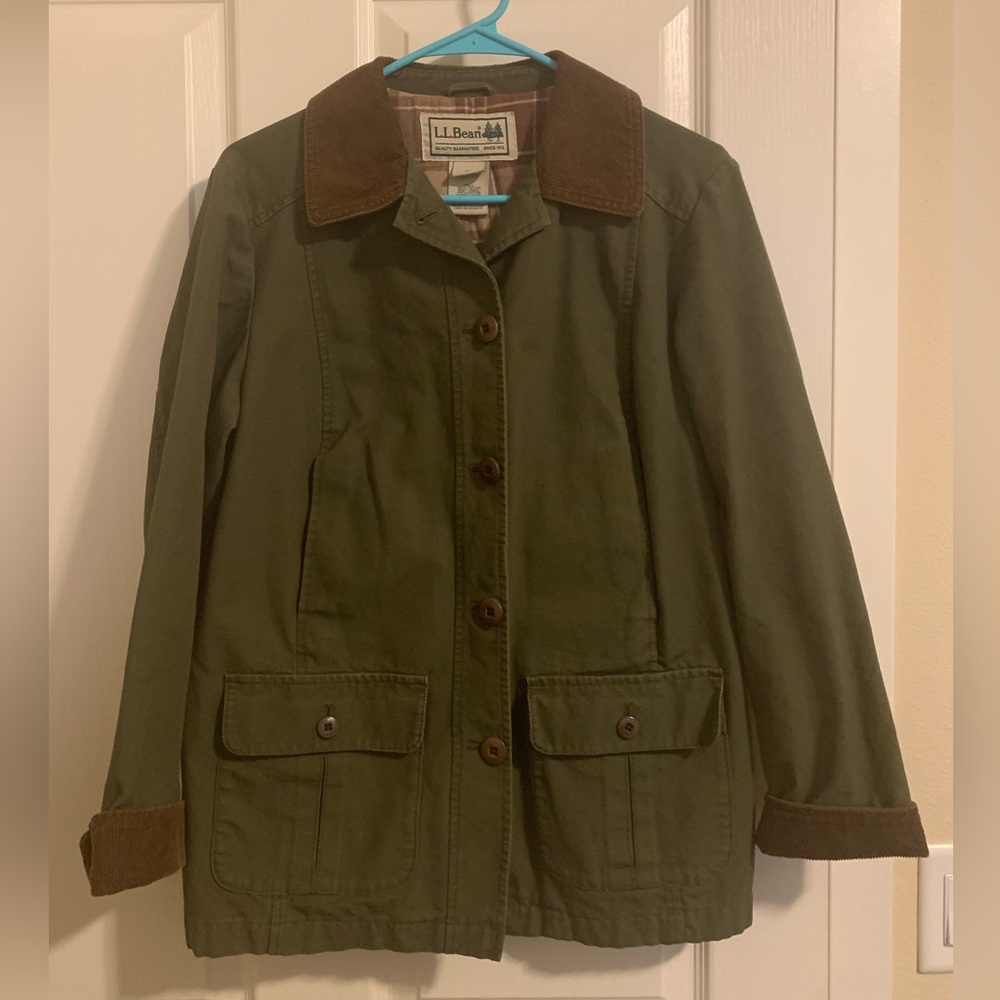 L.L. Bean Adirondack Barn Coat, flannel lined (color is Loden)